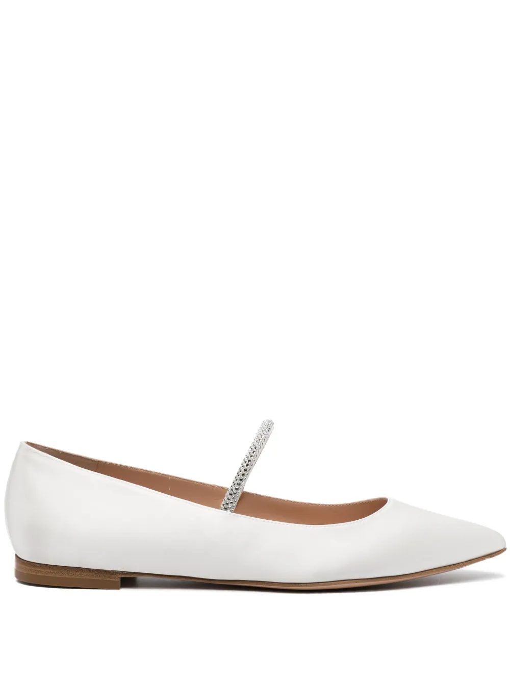Affordable Gianvito Rossi crystal-embellished satin ballet pumps Women