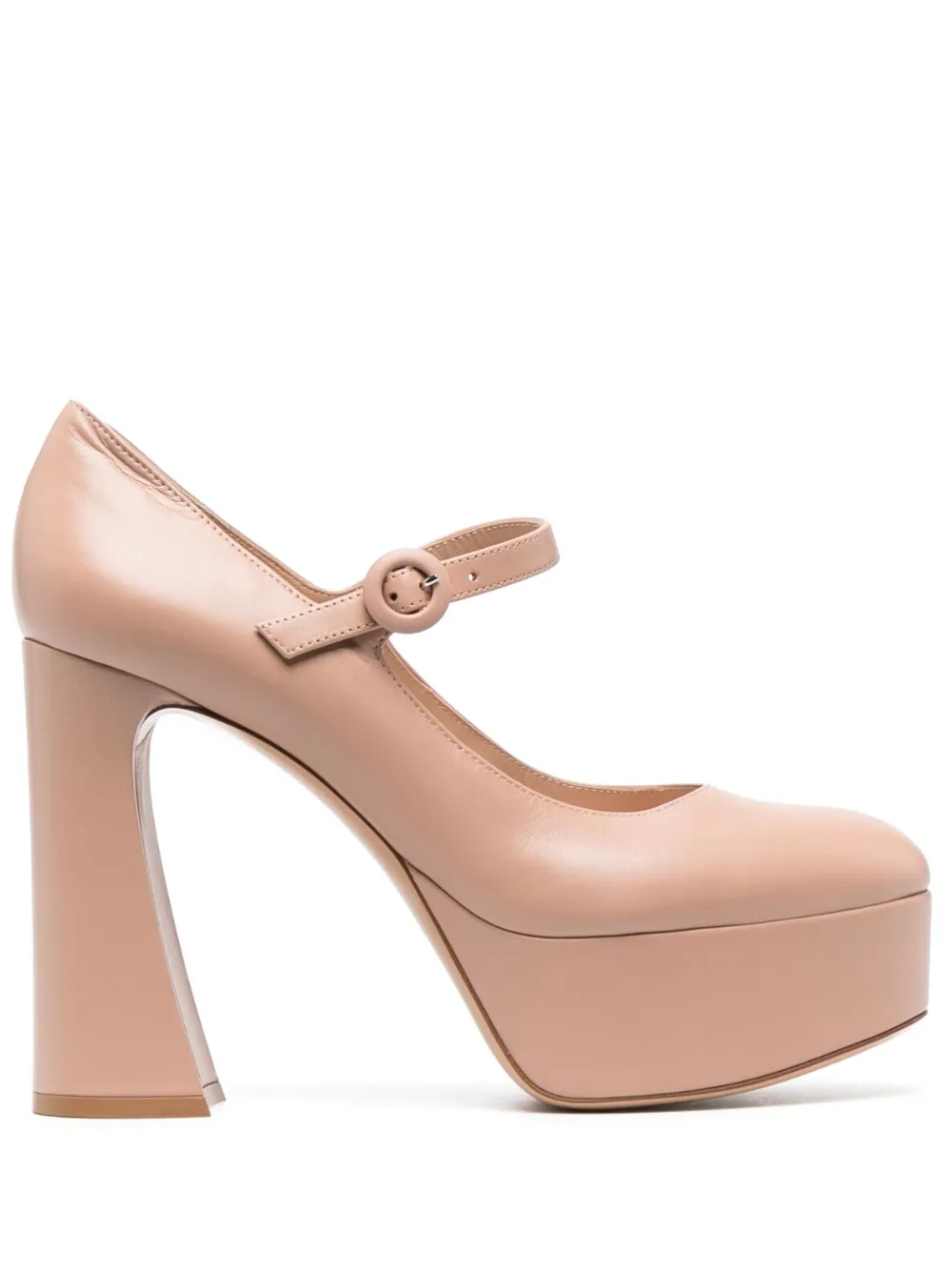 Gianvito Rossi Mary Jane 130mm leather platform pumps | Neutrals | Image 1