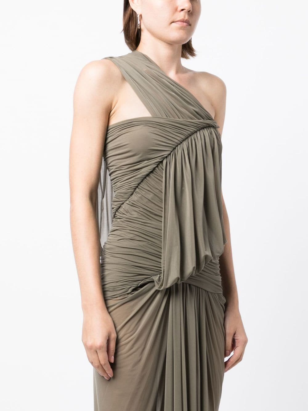 Shop Rick Owens Edfu Ruched Draped Top In Neutrals