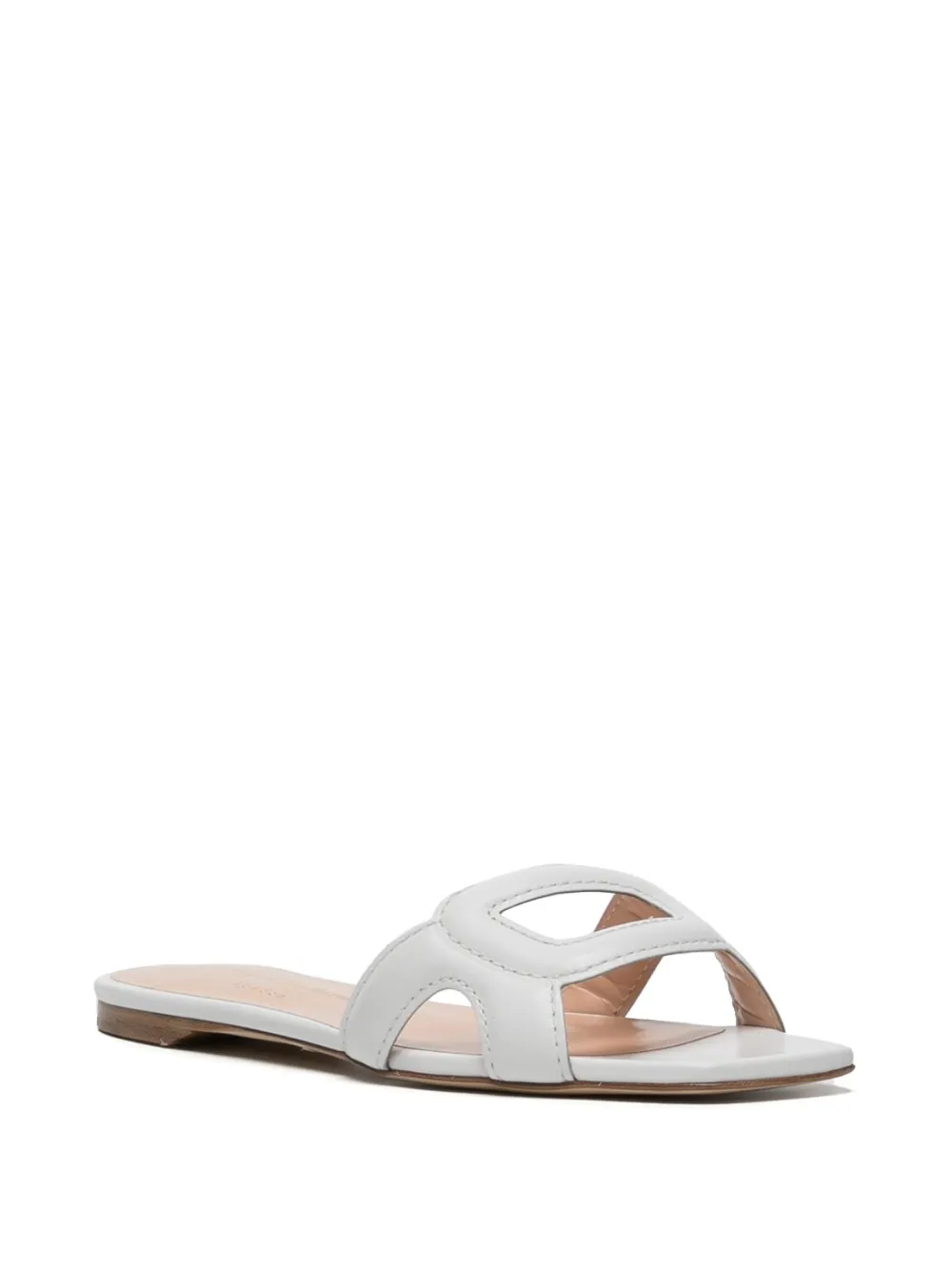 Shop Rupert Sanderson Signature-shape Strap Slides In White