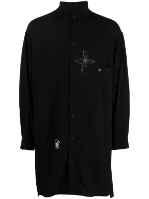 Yohji Yamamoto アブストラクトパターン シャツ | ブラック | FARFETCH JP