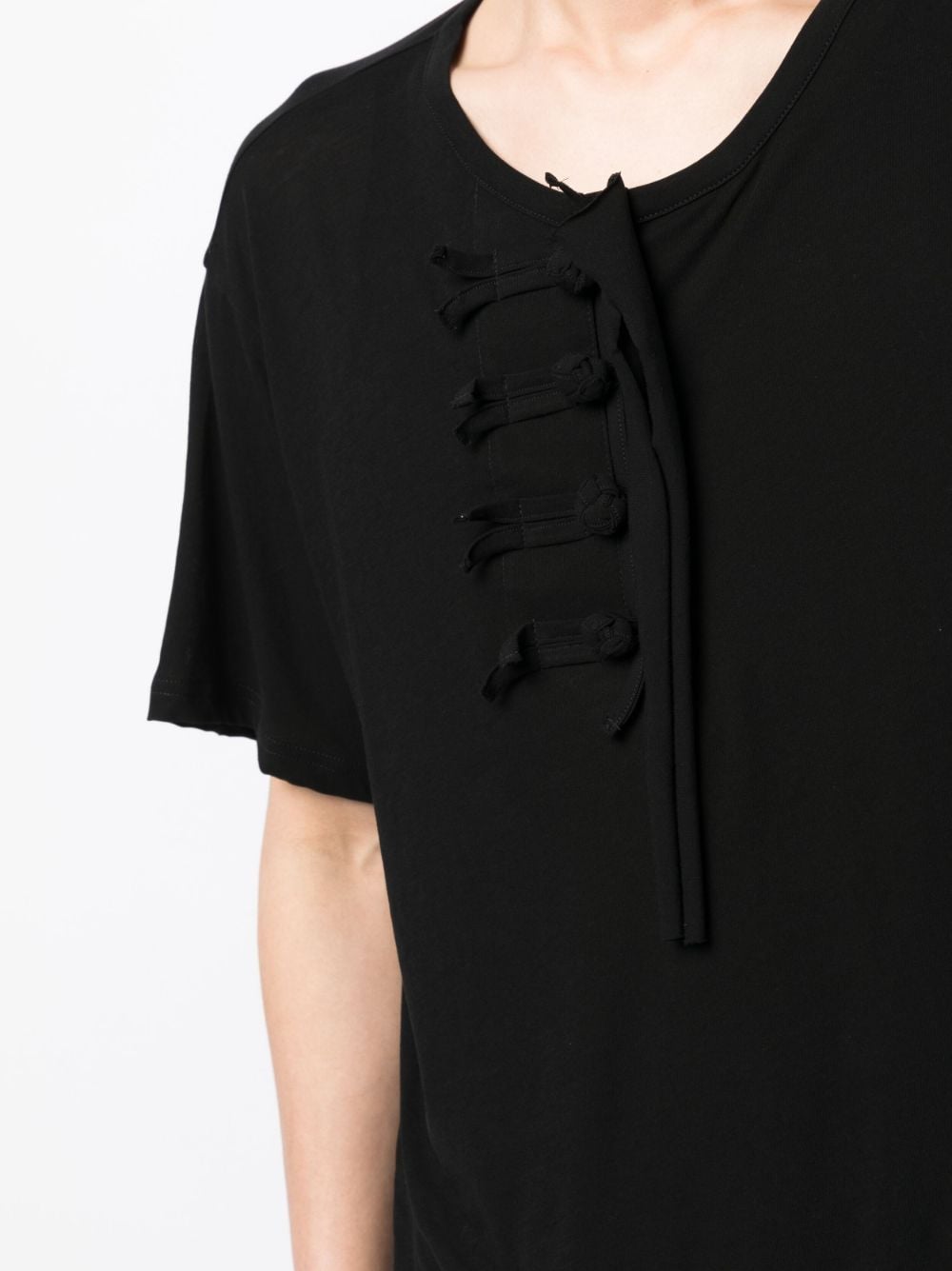 Shop Yohji Yamamoto Technorama Decorative-togglest-shirt In Schwarz