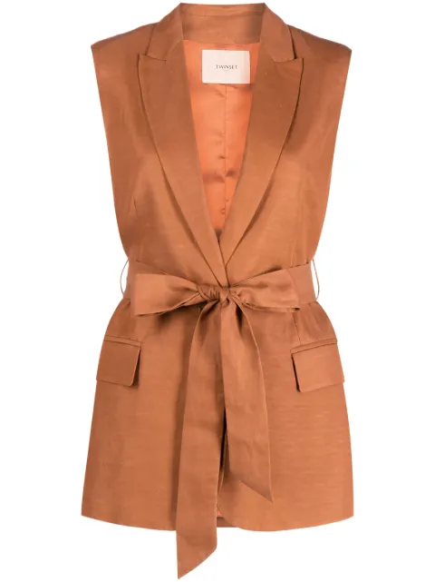 TWINSET peak-lapels sleeveless jacket