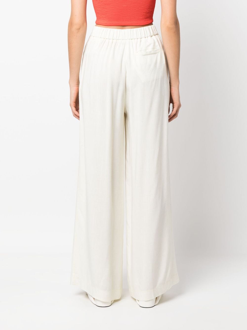 Shop Forte Forte High-waisted Wide-leg Trousers In Neutrals