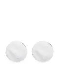 Jil Sander logo-engraved circle earrings - Silver