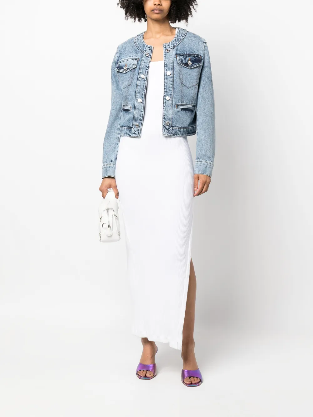 Moschino Jas met open voorkant - Blauw