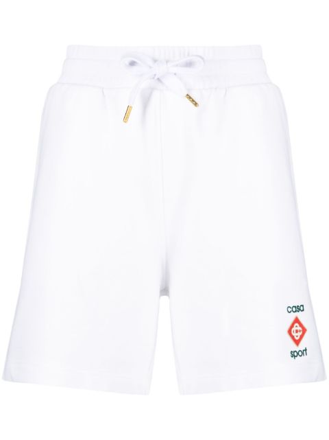 Casablanca - logo-embroidered organic cotton shorts