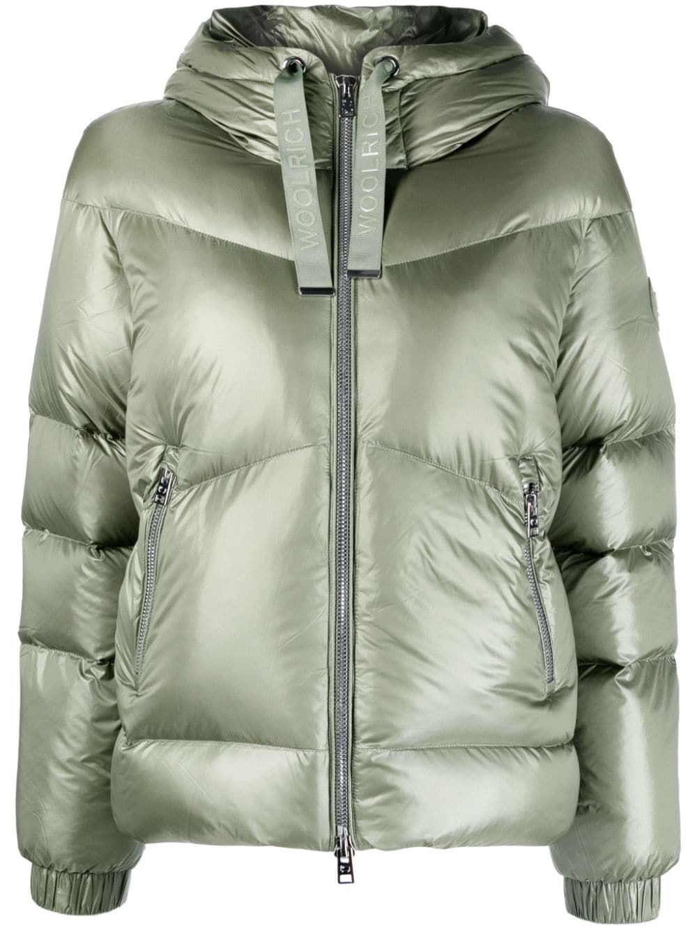 Shop Woolrich Aliquippa Short Puffer Jacket In Green