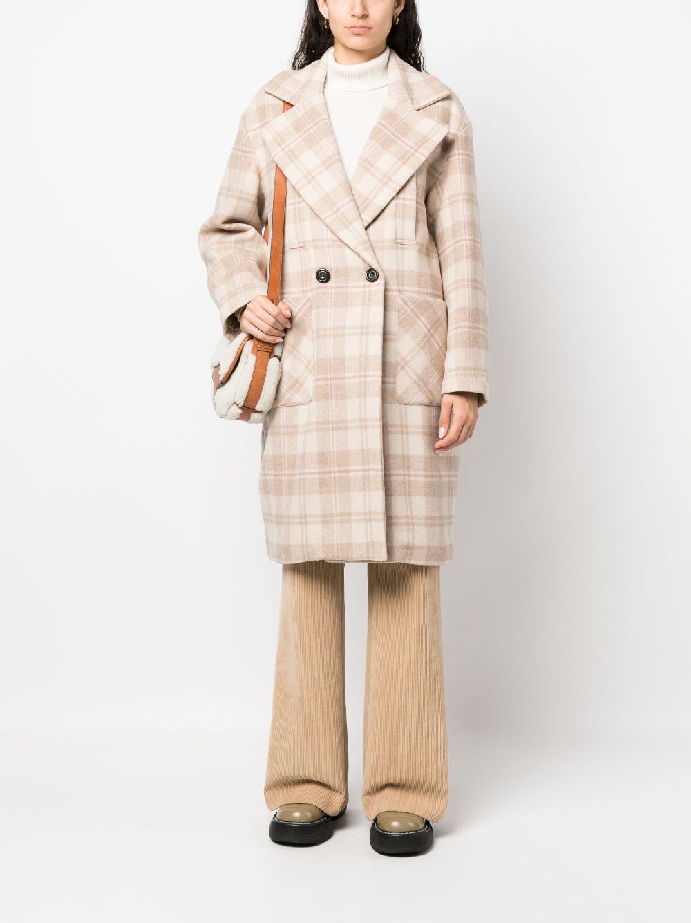 Woolrich plaid-check pattern double-breasted coat - Beige