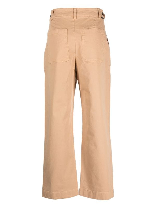 Woolrich high-waist Cotton Flared Trousers - Farfetch