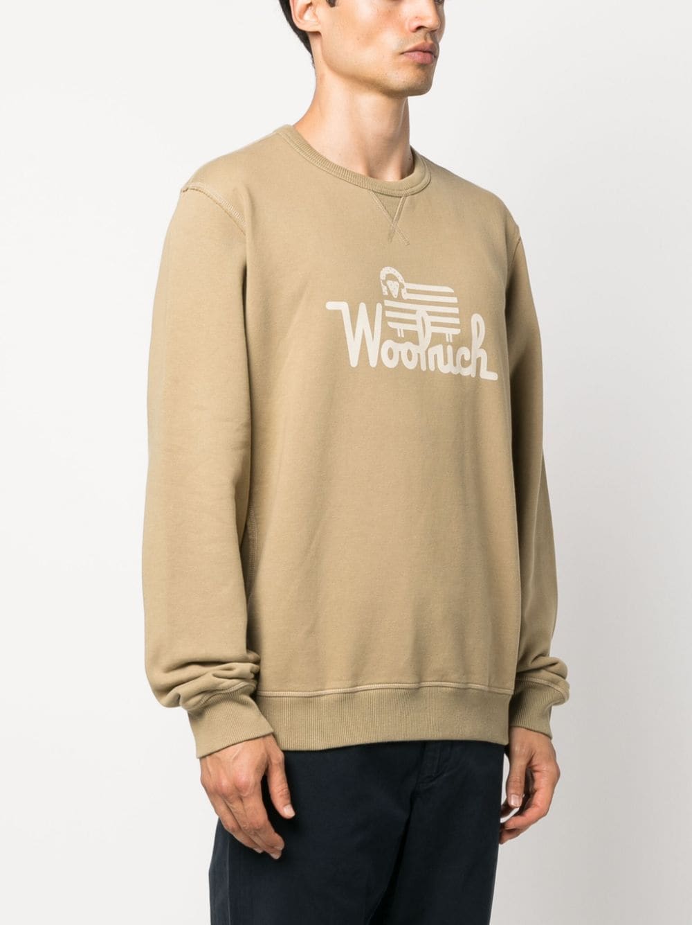 Woolrich Sweater met logoprint Beige