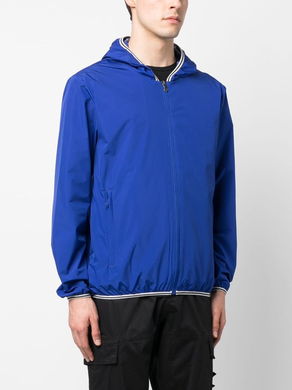 Shop Pyrenex Stripe-trim Hooded Jacket In Blau