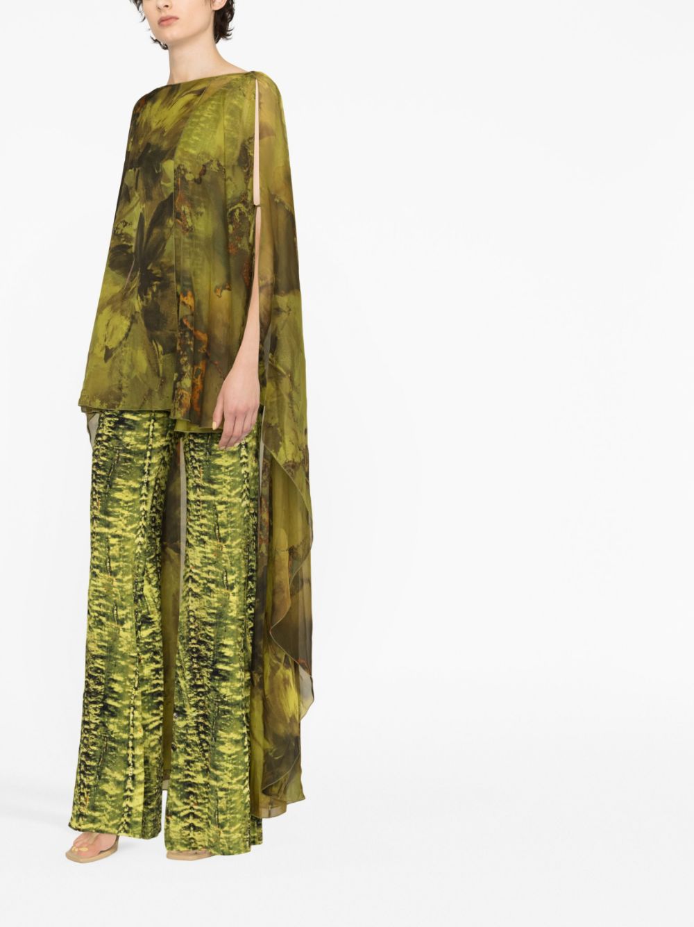 Alberta Ferretti Jumpsuit met cape-detail - Groen