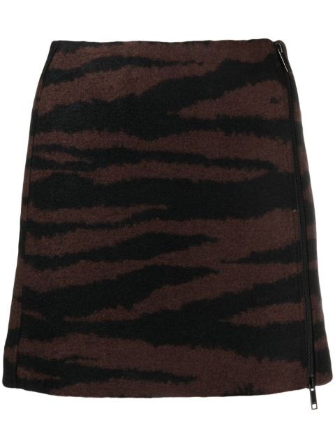 GANNI tiger-jacquard miniskirt Women