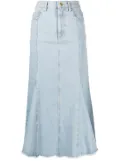 GANNI denim peplum midi skirt - Blue