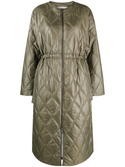 GANNI drawstring quilted coat