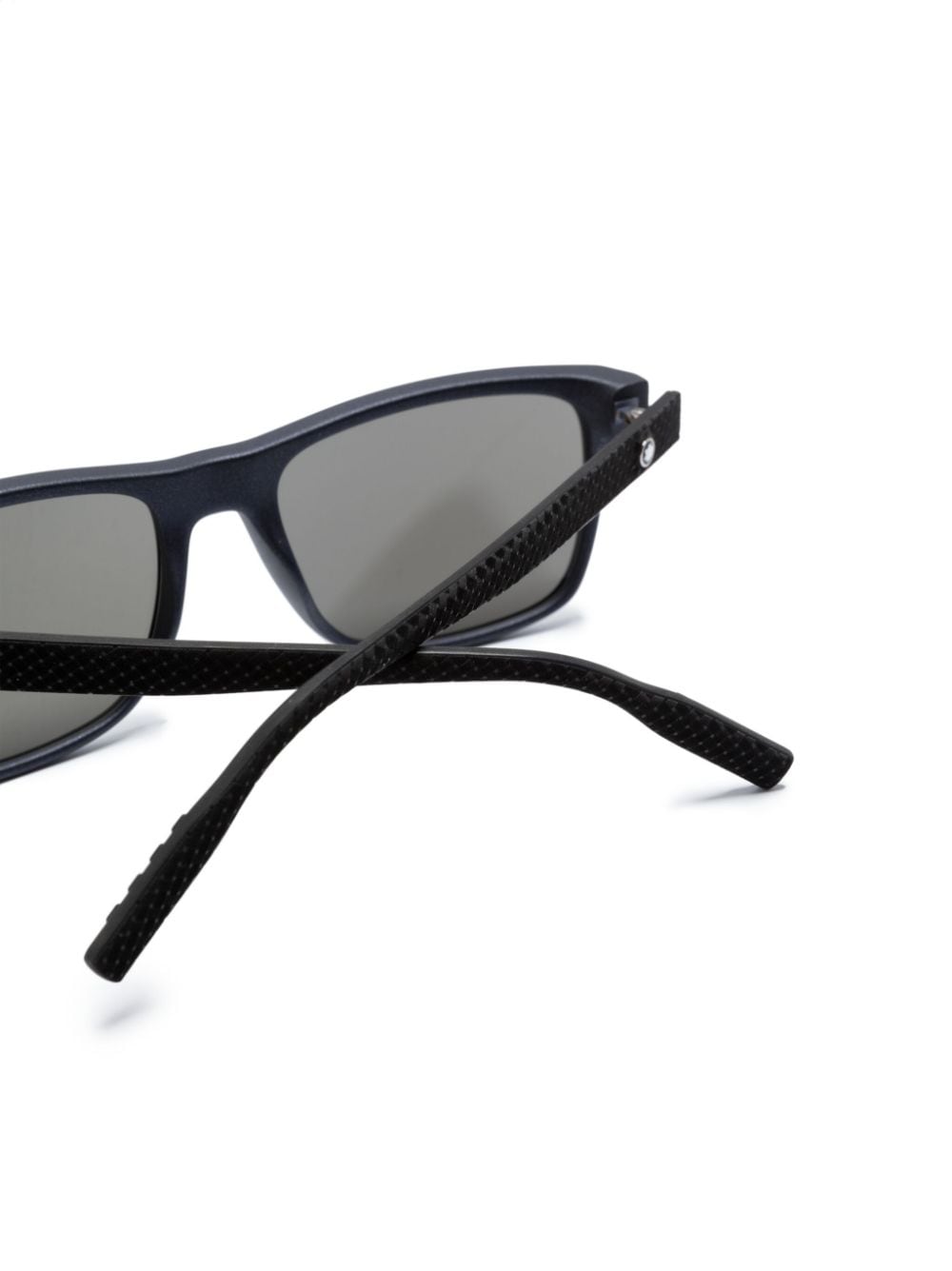 Shop Montblanc Square-frame Mirrored Sunglasses In Blue