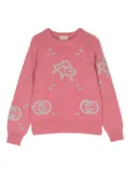 Gucci Kids intarsia-knit wool jumper - Pink