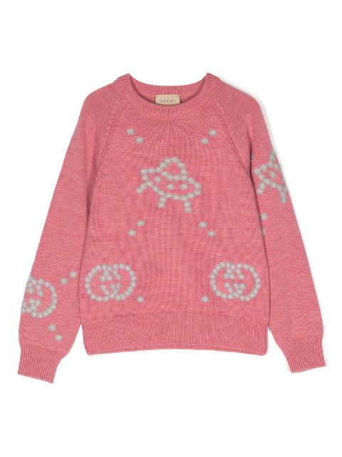 Gucci Kids intarsia-knit wool jumper