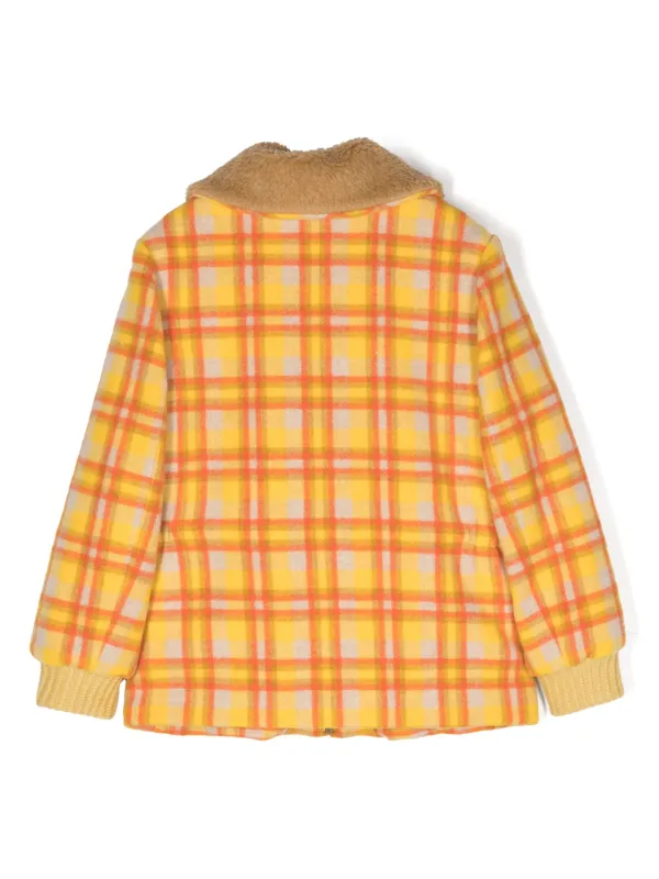 Gucci Kids Checkered Wool Bomber Jacket Yellow FARFETCH CA