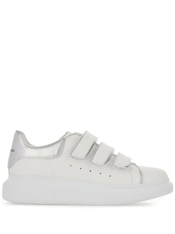 Alexander McQueen Oversized Triple Strap Sneaker White Silver FARFETCH CA