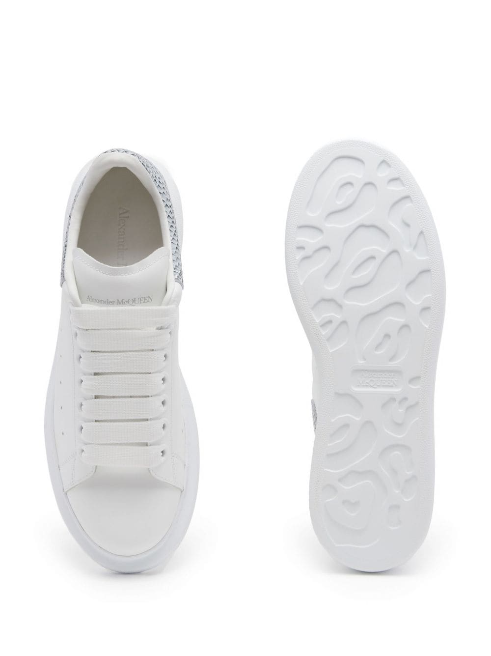 Shop Alexander Mcqueen Oversized Lizard-effect Sneakers In White