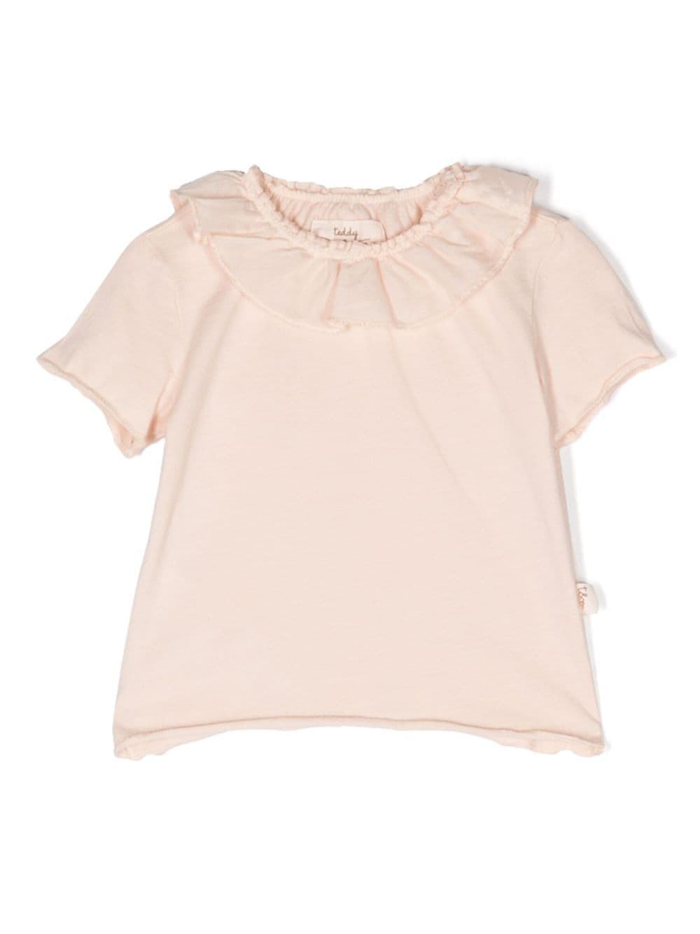 Shop Teddy & Minou Ruffle-trim Cotton T-shirt In Rosa