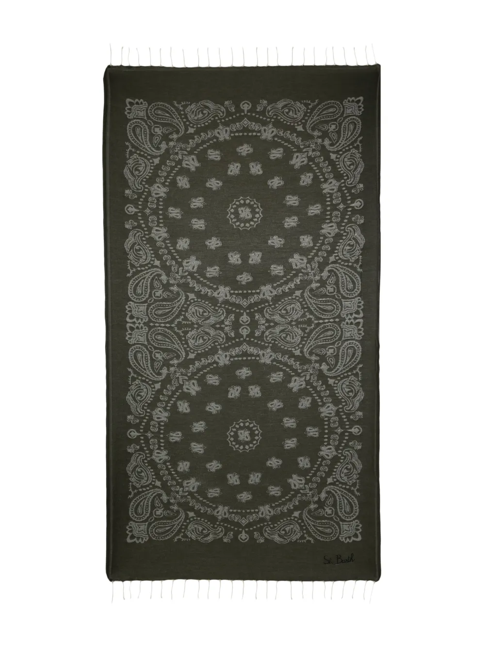Mc2 Saint Barth Kids' Bandana-print Cotton Beach Towel In Green