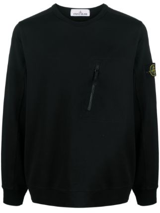 Stone Island logo-patch Cotton Sweatshirt - Farfetch