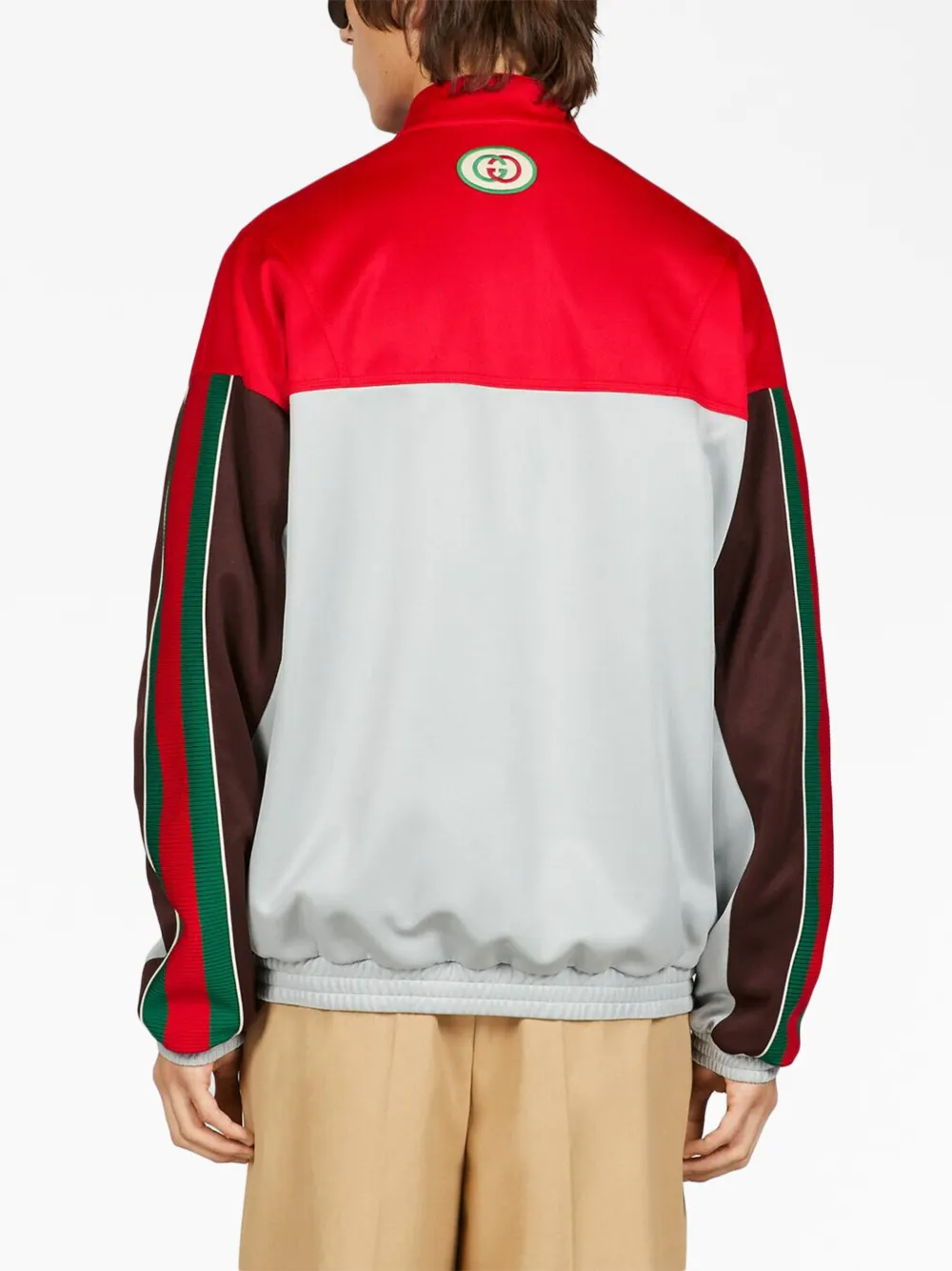 Gucci Panelled Jersey-knit Jacket In Red