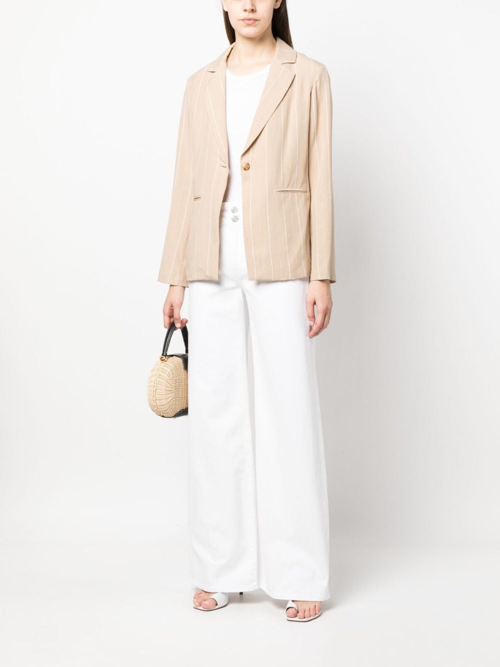 LIU JO Blazer met enkele rij knopen - Beige