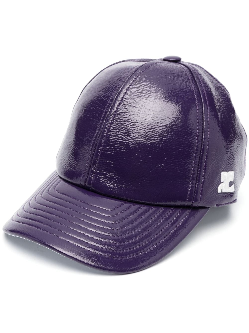 Shop Courrèges Logo-patch Baseball Cap In Purple