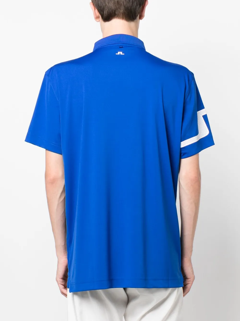 J. Lindeberg Heath Logo-print Jersey Polo Shirt In Blue