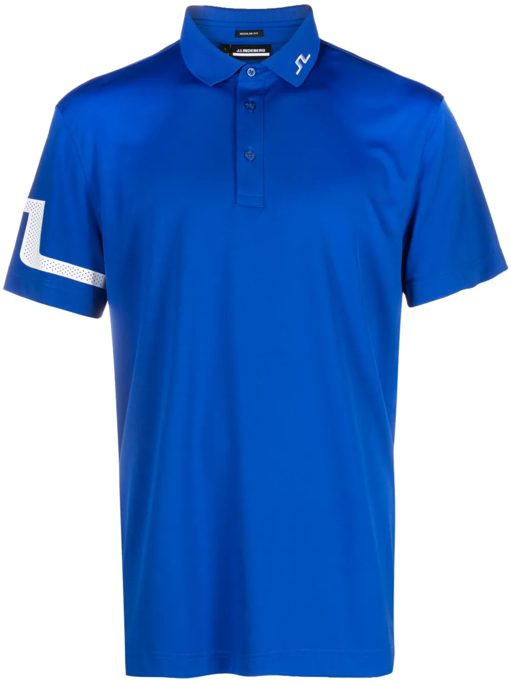 J. Lindeberg Heath Logo-print Jersey Polo Shirt In Blue