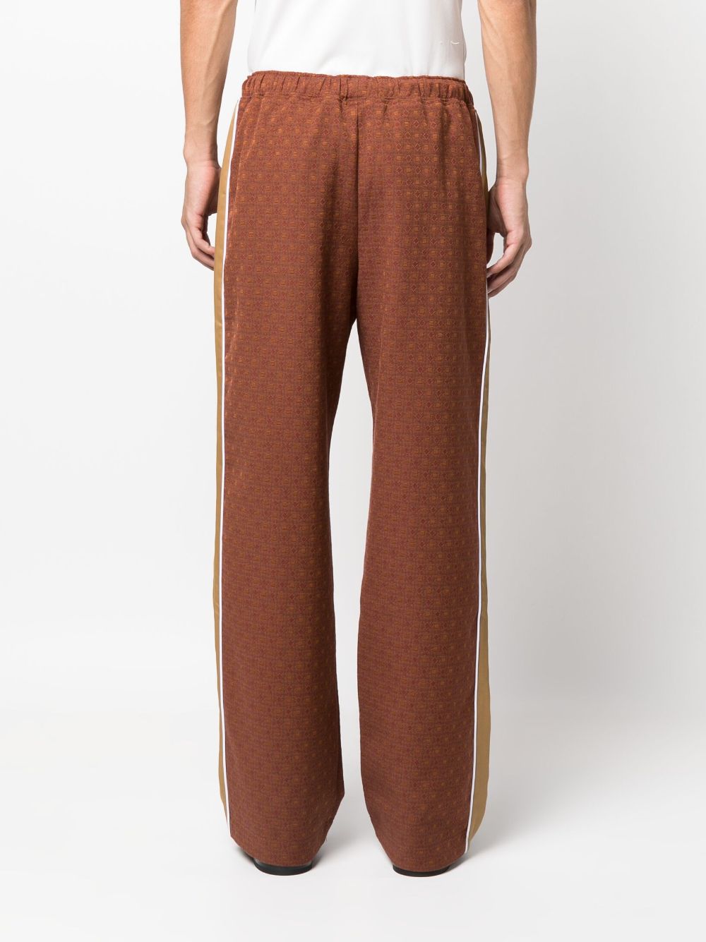 Shop Ahluwalia Safari Patterned-jacquard Trousers In Brown