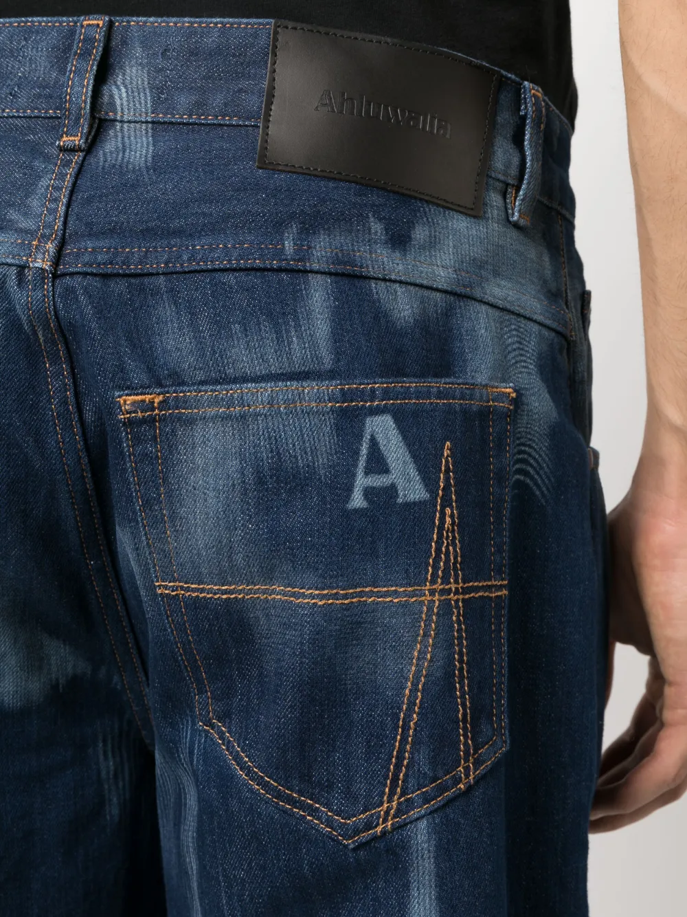 Ahluwalia Smiley Signature Low Rise Jeans Indigo In Blue