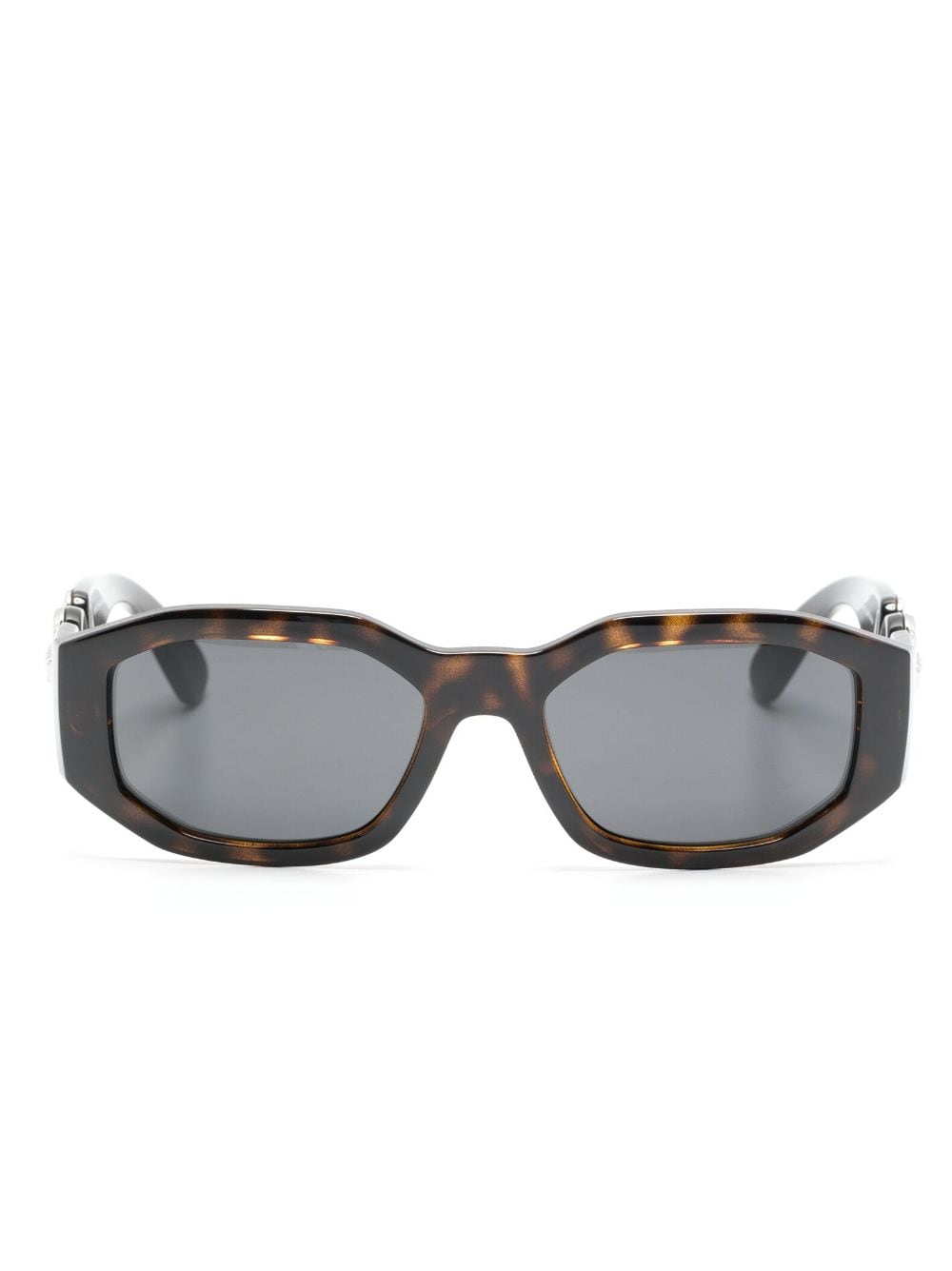 Versace Medusa Rectangle-frame Sunglasses In Brown