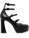 Gianvito Rossi 130mm almond-toe leather pumps - Black