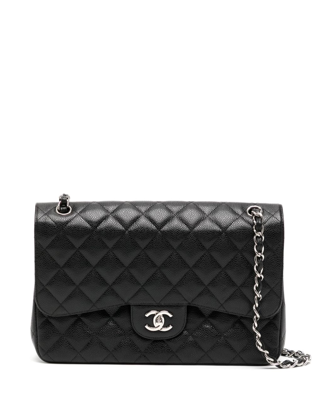 Pre-owned Chanel Double Flap Shoulder Bag In Black | ModeSens