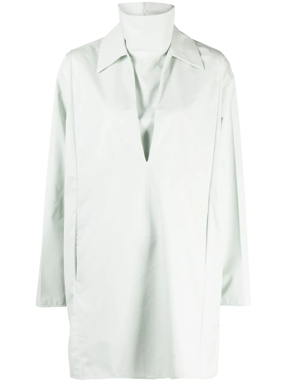 Jil Sander V-neck Cotton Minidress In Blau