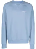Balmain logo-print crew-neck sweatshirt - Blue