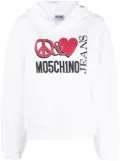 Moschino graphic logo-print hoodie - White