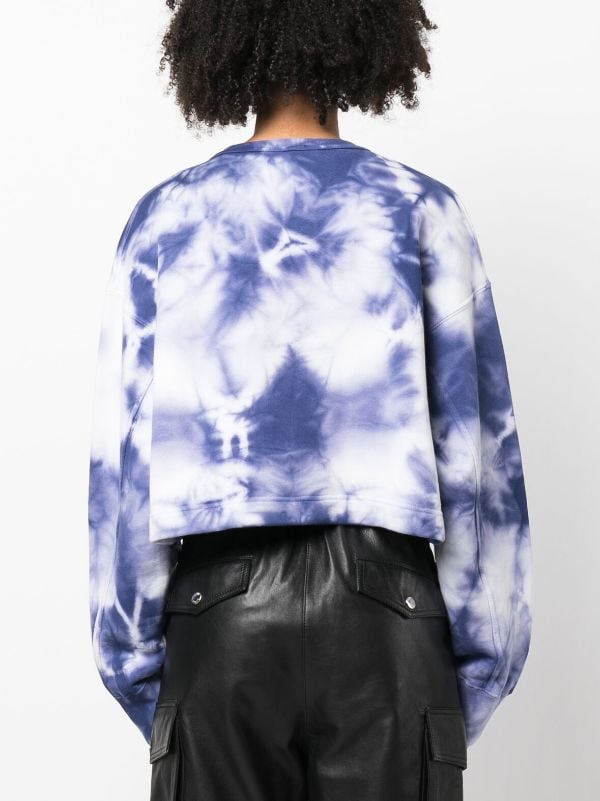 MOSCHINO JEANS tie dye Cropped Cotton Sweatshirt Farfetch