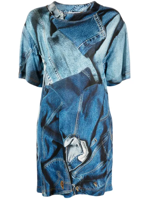 MOSCHINO JEANS denim-print T-shirt dress