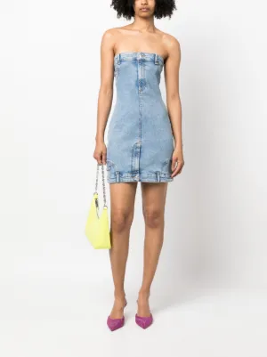 farfetch denim dress Acne Studios Frayed Denim Dress | Blue