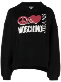 MOSCHINO JEANS logo print oversized hoodie - Black