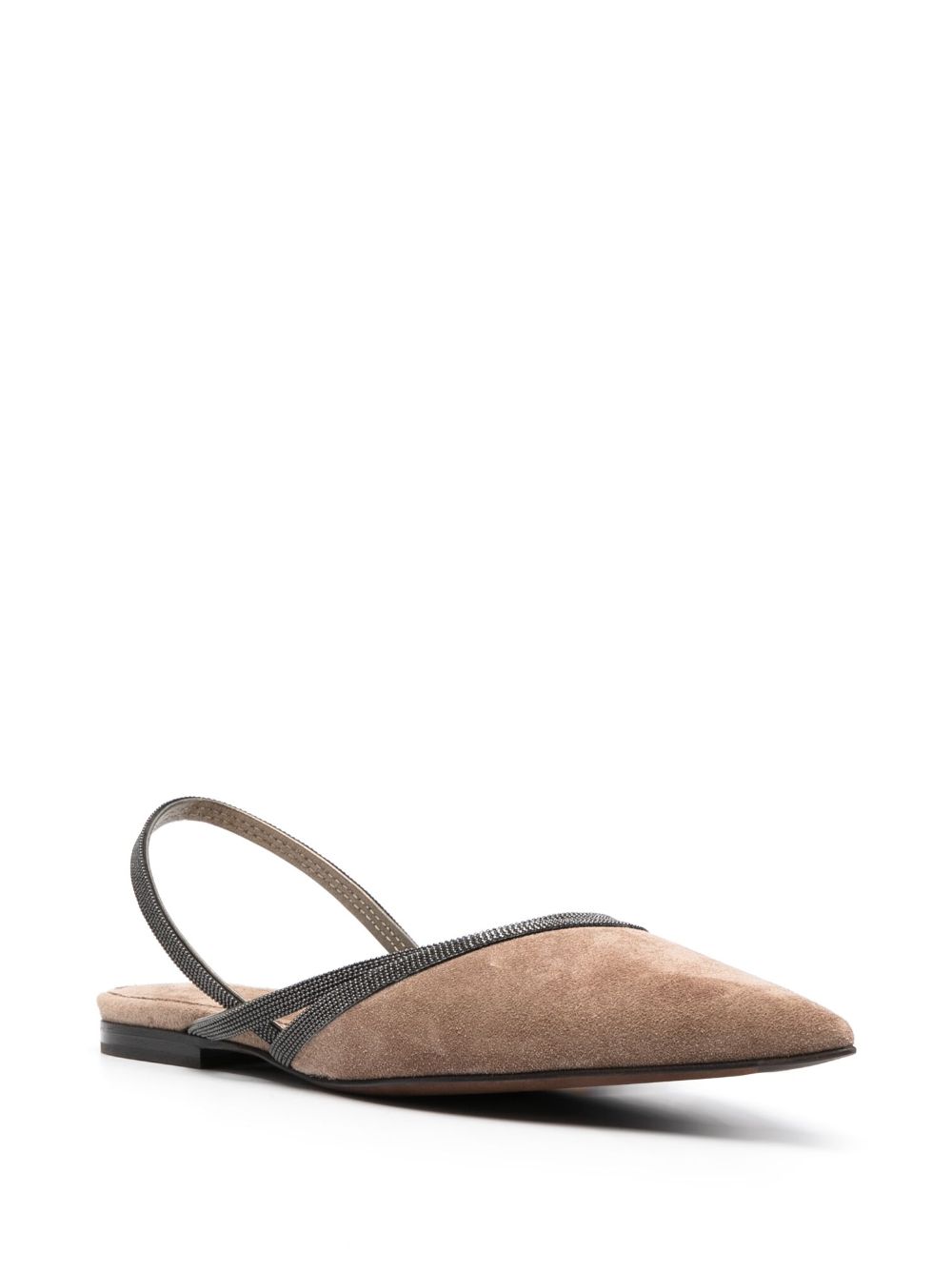 Brunello Cucinelli Slingbacks met kralen - Bruin