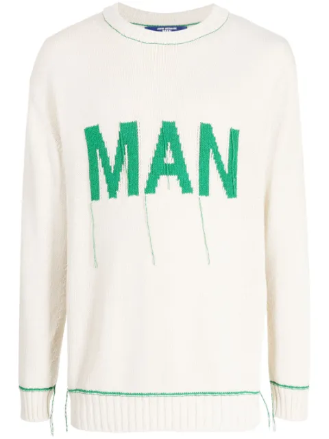 Junya Watanabe MAN sudadera tejida con logo en jacquard