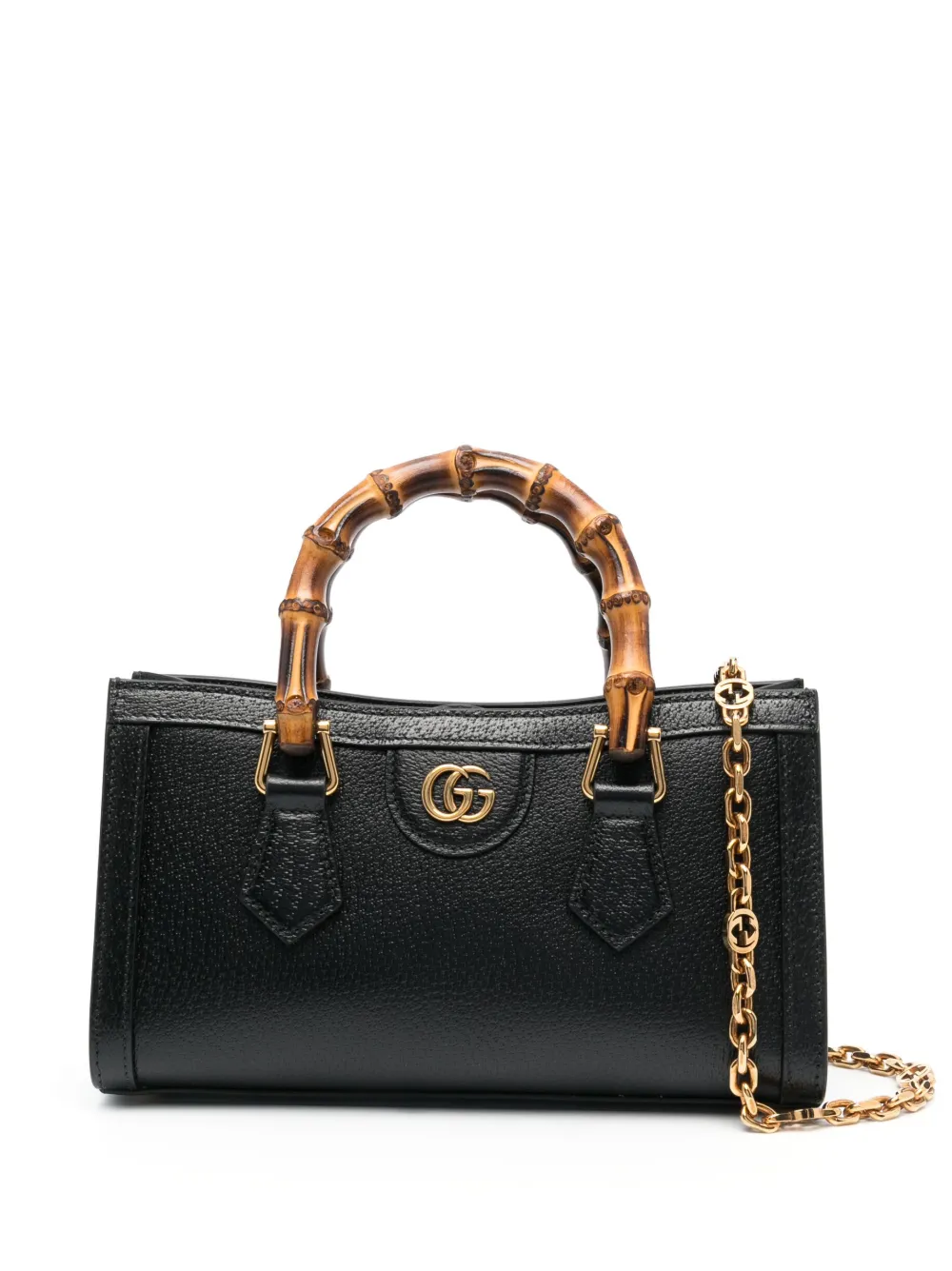 Gucci Logo-plaque Leather Tote In Black