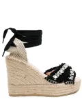 Manebi 110mm crystal-embellished wedge espadrilles - Black